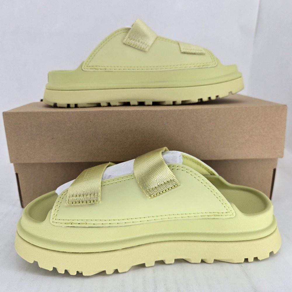 UGG GoldenGlow Slide Sandals Lime Green Platform Big Kids Size 2 NWT 1166513K
